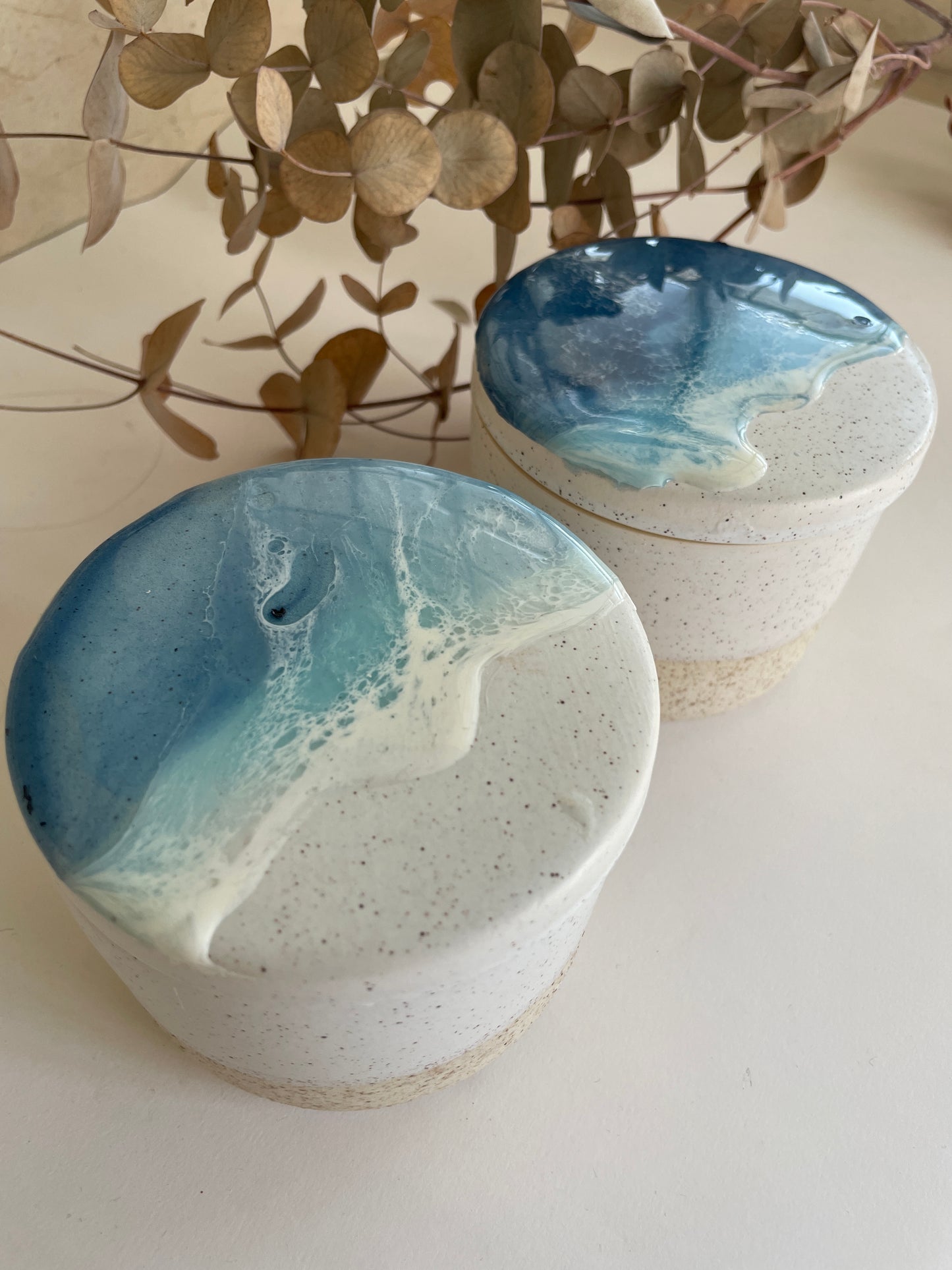 Cajitas redondas marinas