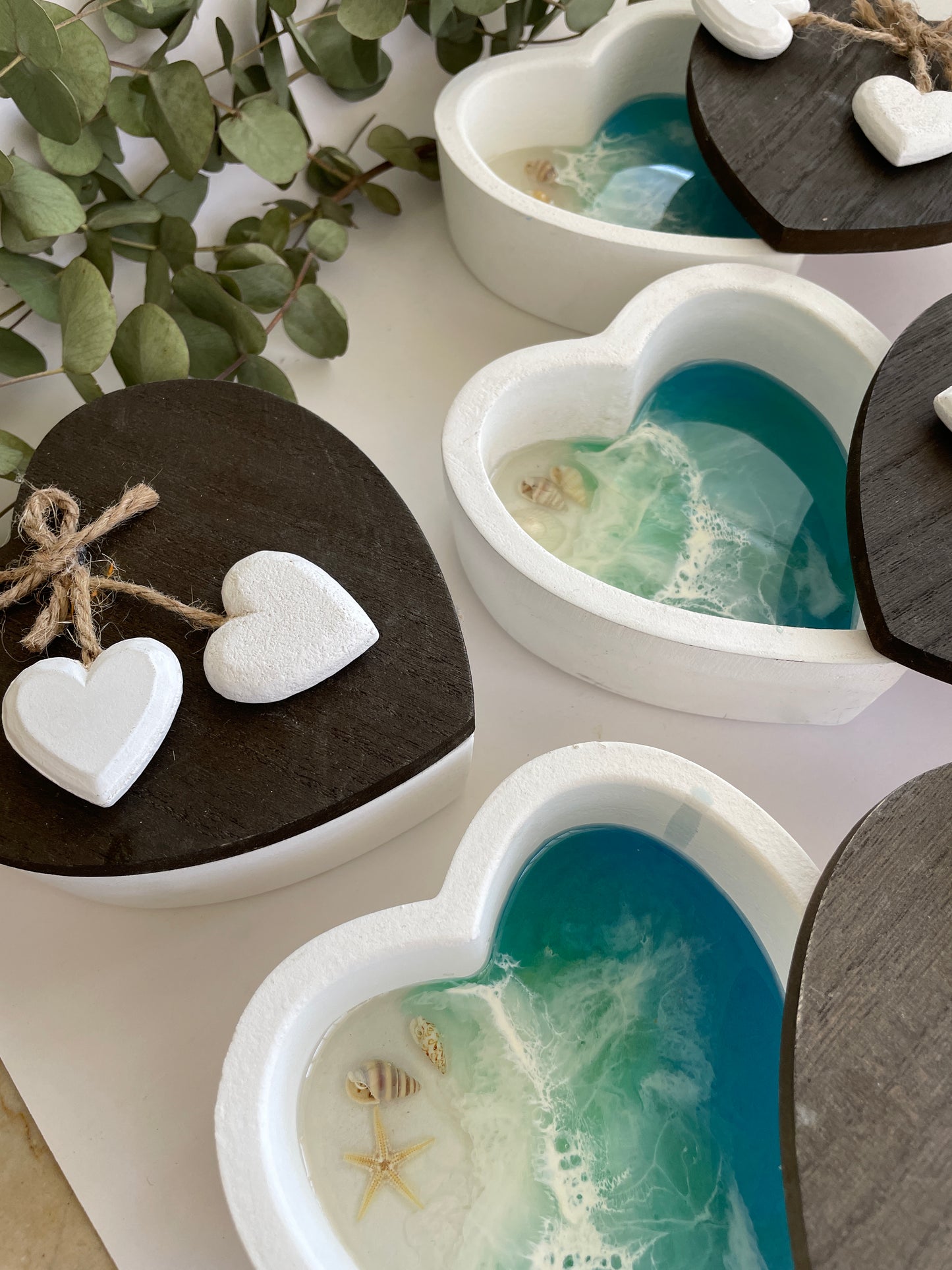 Cajitas corazón marina.