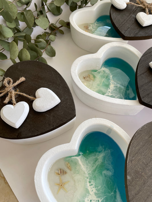 Cajitas corazón marina.