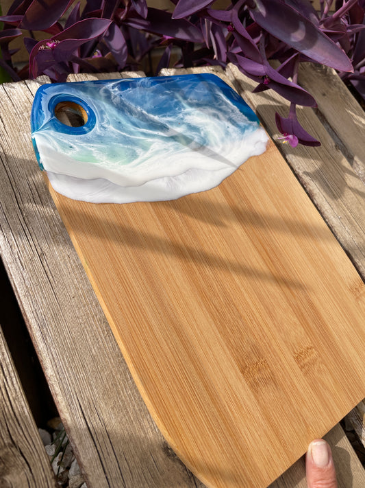 Tabla madera con efecto ola de mar