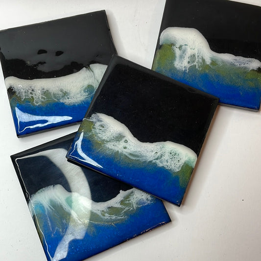 Posavasos cuadrados de pizarra.